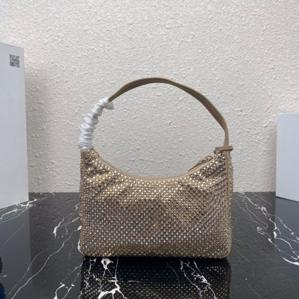 Pra*a satin mini-bag with artificial crystals