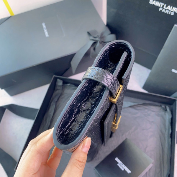 Y*L manhattan clutch in crocodile-embossed leather