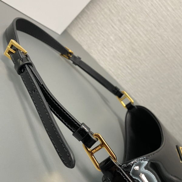 Pra*a cleo satin bag with appliqués-22x18.5x4.5cm