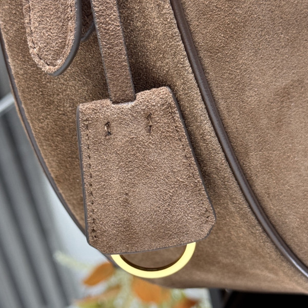 Pra*a demi-lune large suede shoulder bag