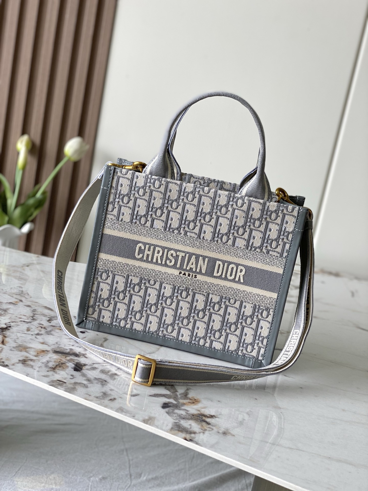 SMALL DIRO BOOK TOTE GREY-26CM